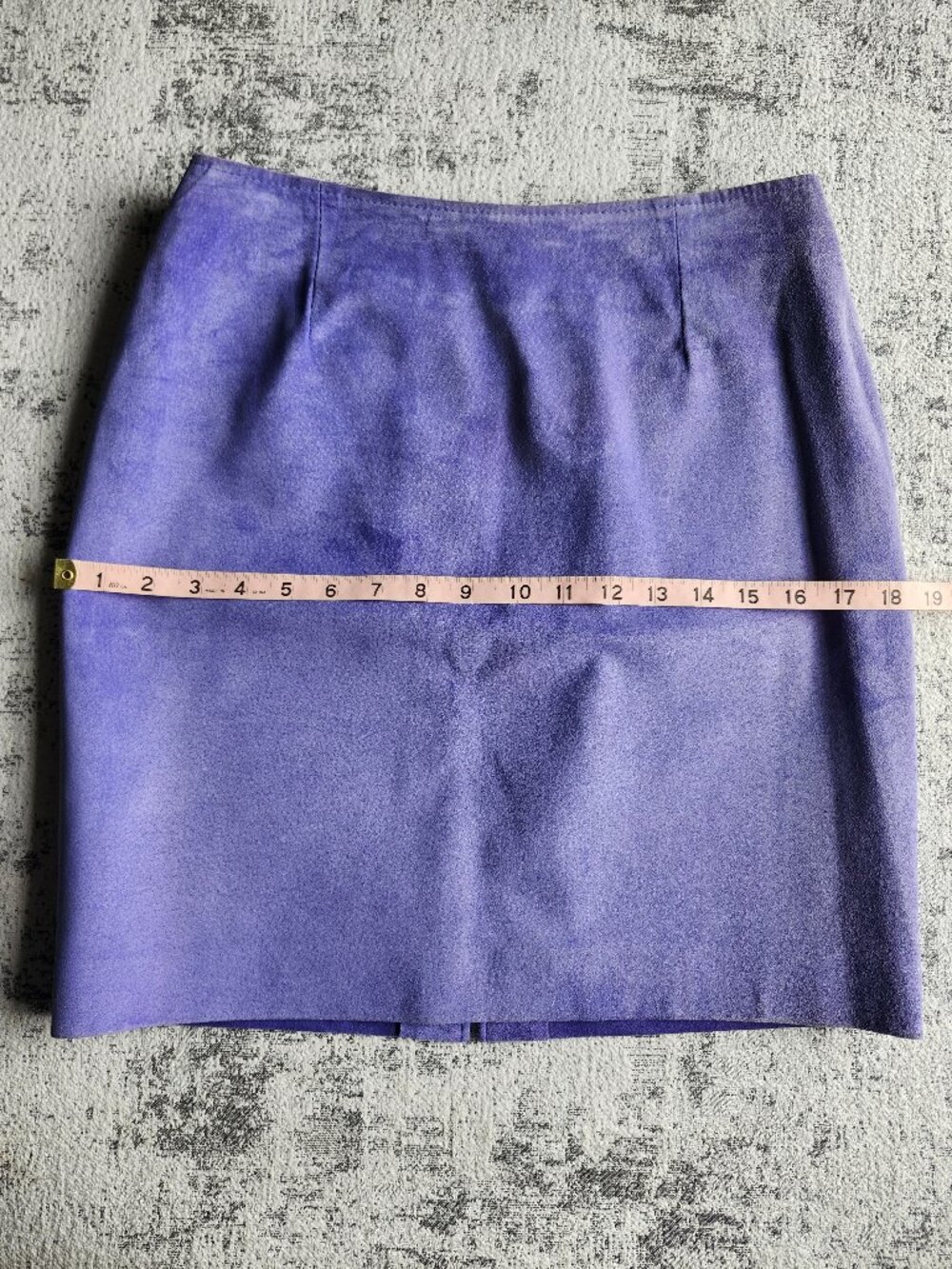 Danier Super Soft Suede Powder Blue Lavender Lined Skirt - Picture 6 of 11